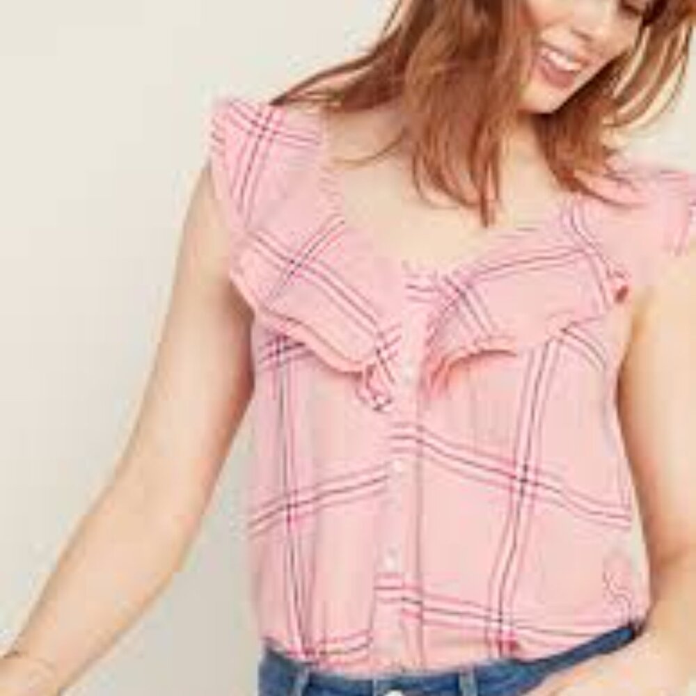 NWT Old Navy pink plaid shirt size large button down